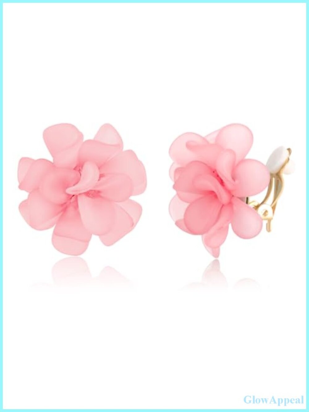 Fashion Flower Clip On Earrings For Women Cute Lovely Acrylic No Piercing